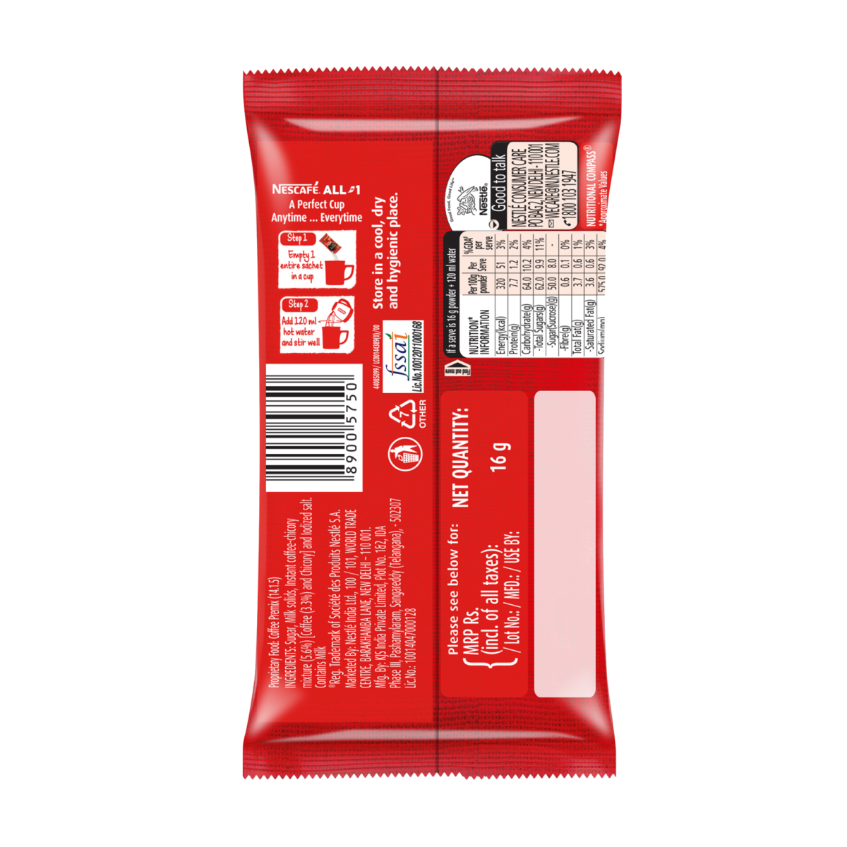 Nescafe All in One Back