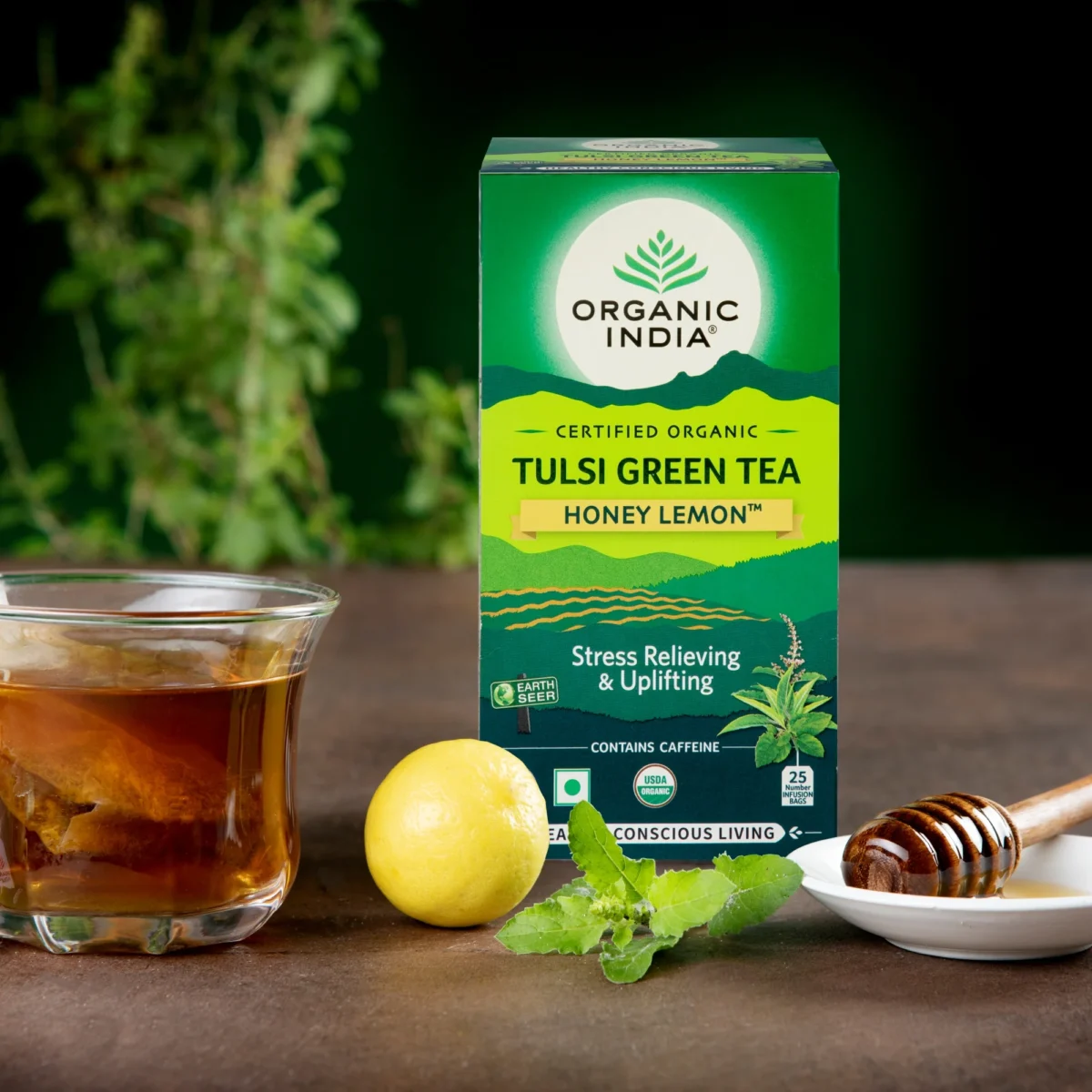 Organic India Tulsi Green Tea Honey Lemon