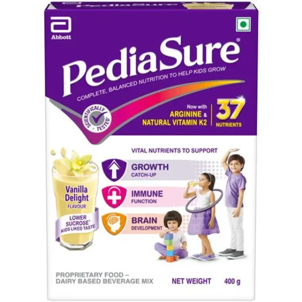 Pediasure Nutrition Health Drink Mix - Vanilla Delight Flavour, 400 g Box