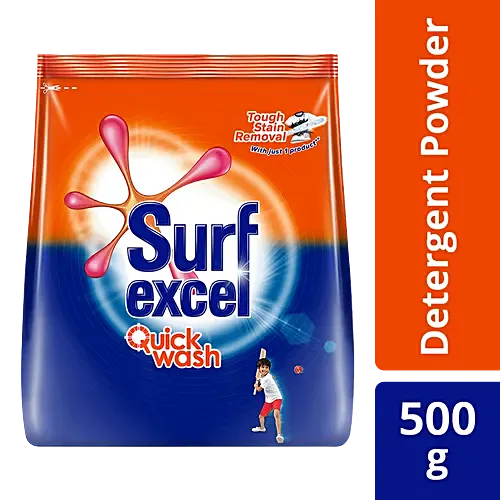 Surf Excel Quick Wash Detergent Powder, 500 g, front