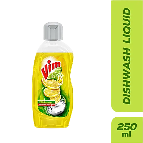 Vim Fresh Lemon Fragrance Dishwash Liquid Gel Refill Pack, 250ML BOTTLE