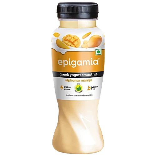 Epigamia Greek Yogurt Smoothie - Alphonso Mango, 180 ml Bottle