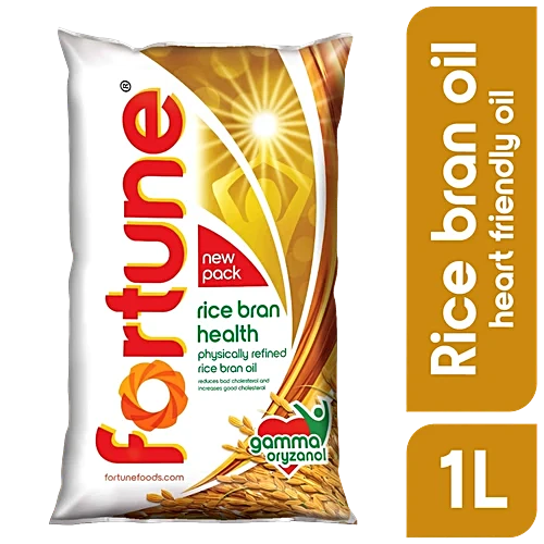 Fortune Rice Bran Health Physically Refined Oil, 1 L Pouch