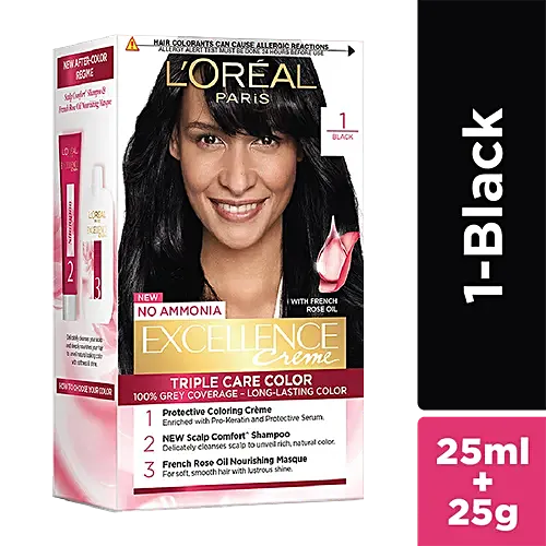 L'Oreal Paris Excellence Creme Hair Colour, 50 g 1 Black