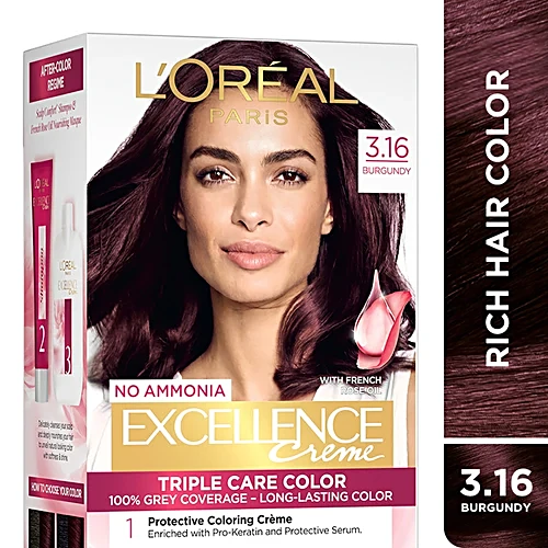 L'Oreal Paris Excellence Creme Hair Colour, 72 ml + 100 g 3.16 Burgundy