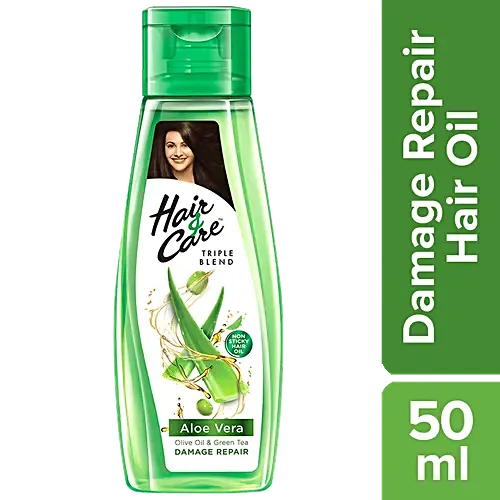 Hair & Care Non-sticky Hair Oil with Fruits - For Damage Repair, Olive Oil & Green Tea, Classic Fragrance, 50 ml